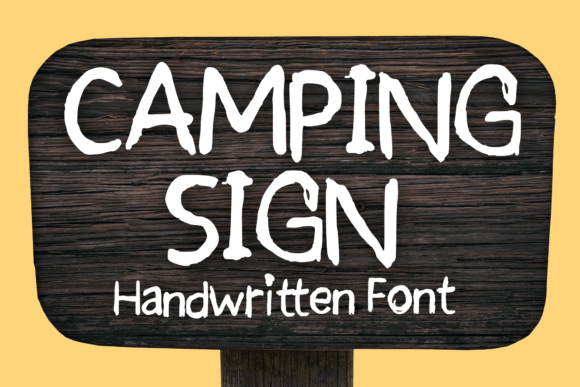 Camping Sign: A Playful Grunge Font for Authentic Designs