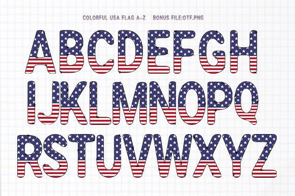 Colorful Usa Flag: A Vintage Patriotic Typeface