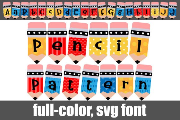 Pencil Pattern: A Colorful Serif Font with a Creative Twist