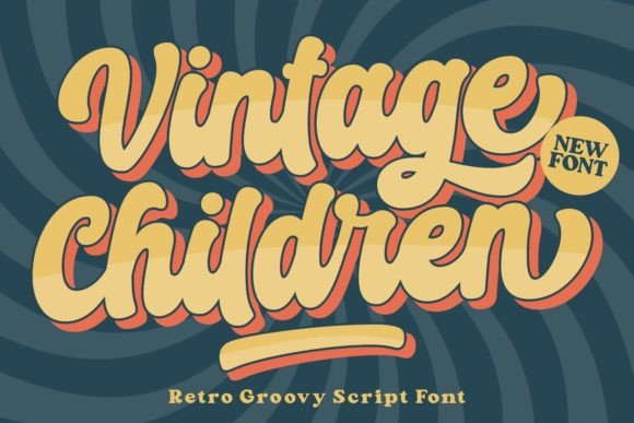 Vintage Children: Groovy Retro Script for Creative Projects